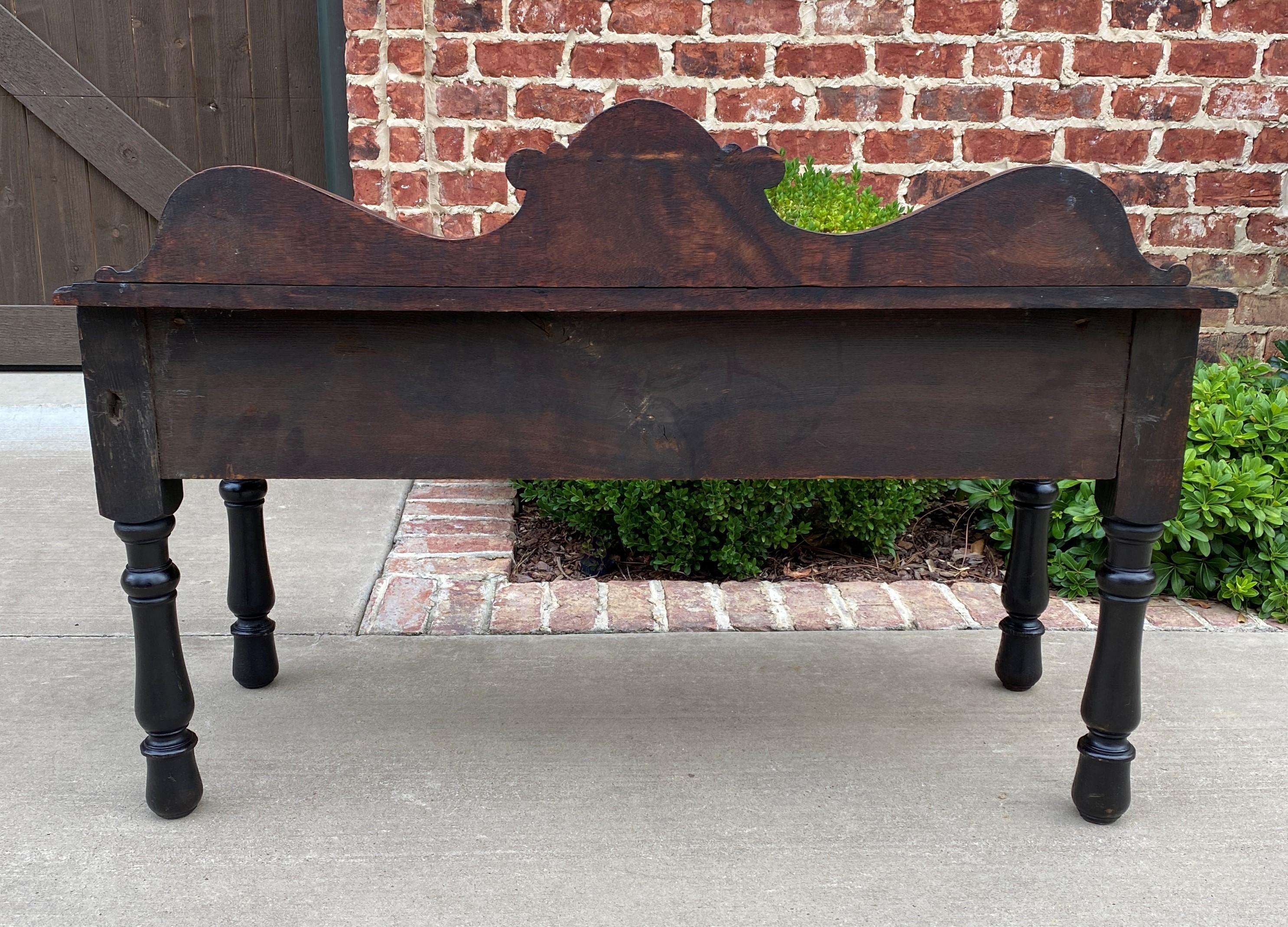 Antique English Window Seat Bed Bench Gothic Revival Carved Oak 2 Drawers c.1900 For Sale 8