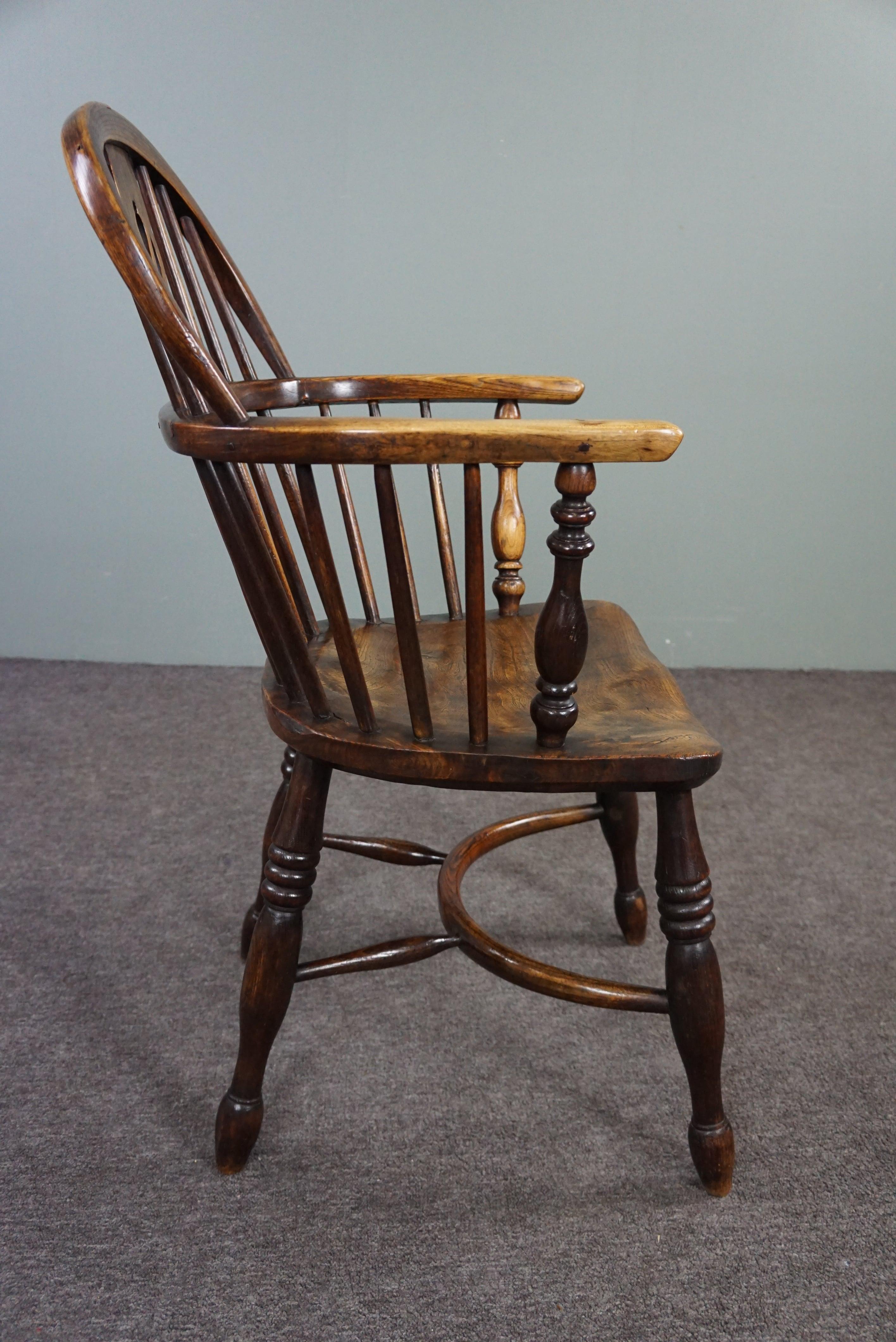 Hand-Crafted Antique English Windsor Armchair/ armchair, low back, 18th century For Sale