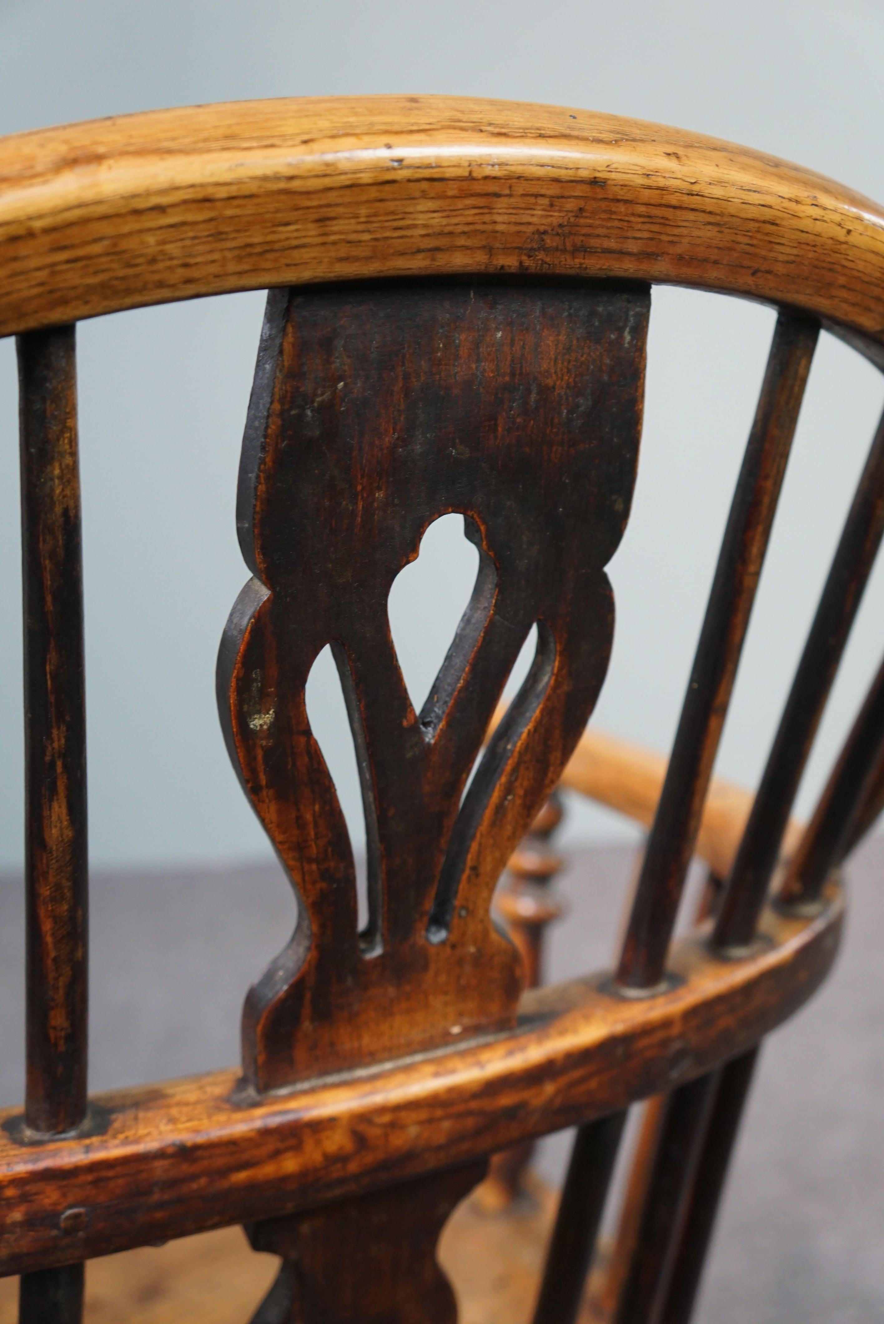 Ancienne chaise/chaise Windsor anglaise, dossier bas, 18e siècle en vente 3
