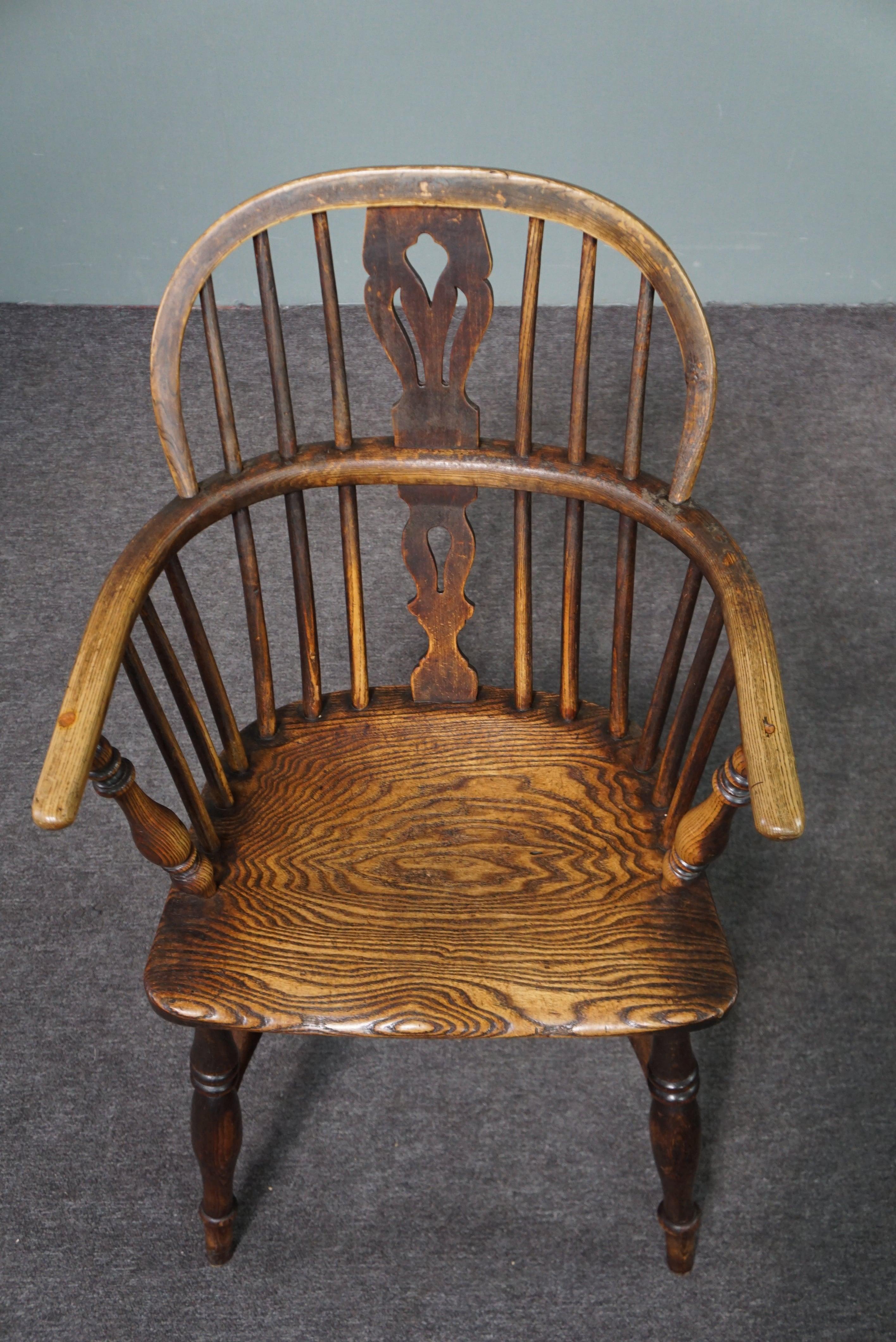 XVIIIe siècle et antérieur Ancienne chaise/chaise Windsor anglaise, dossier bas, 18e siècle en vente