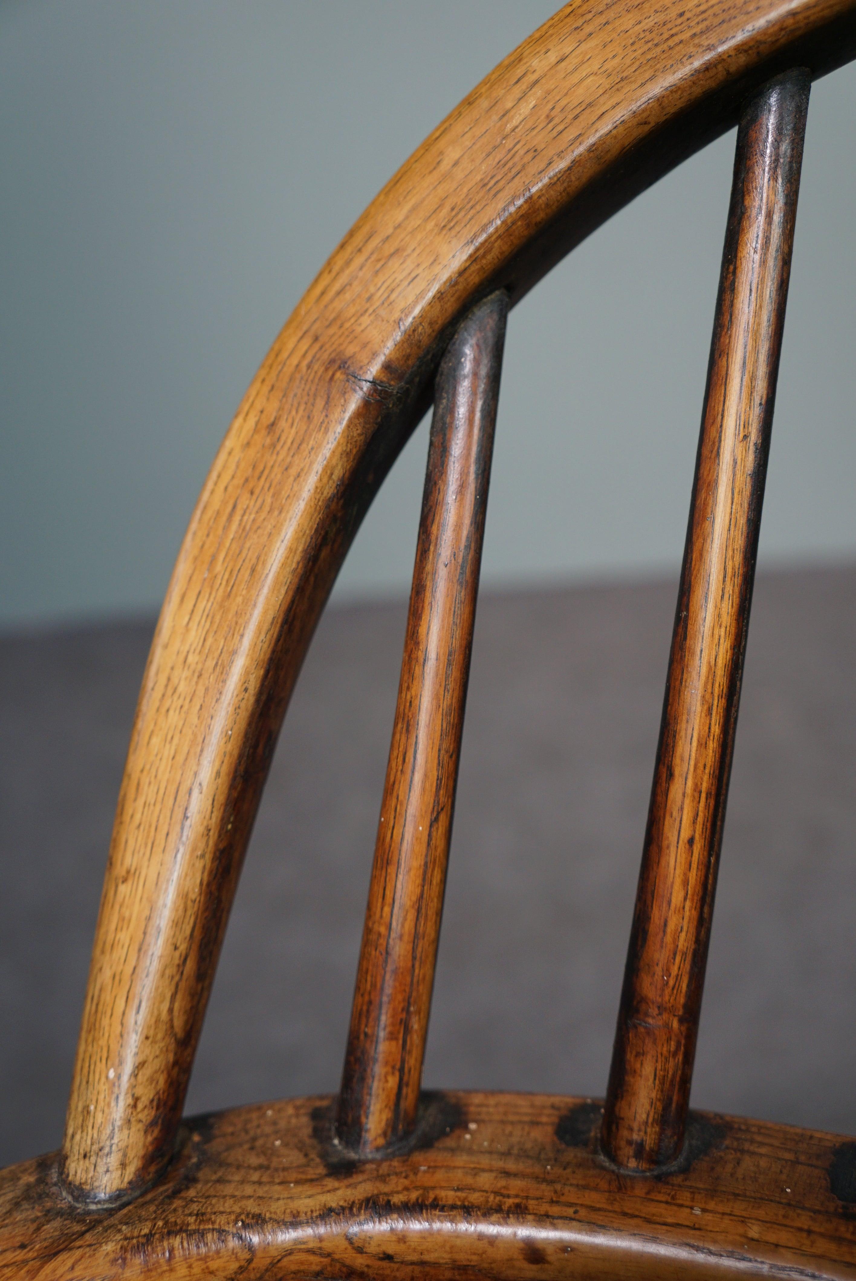 Bois Ancienne chaise/chaise Windsor anglaise, dossier bas, 18e siècle en vente