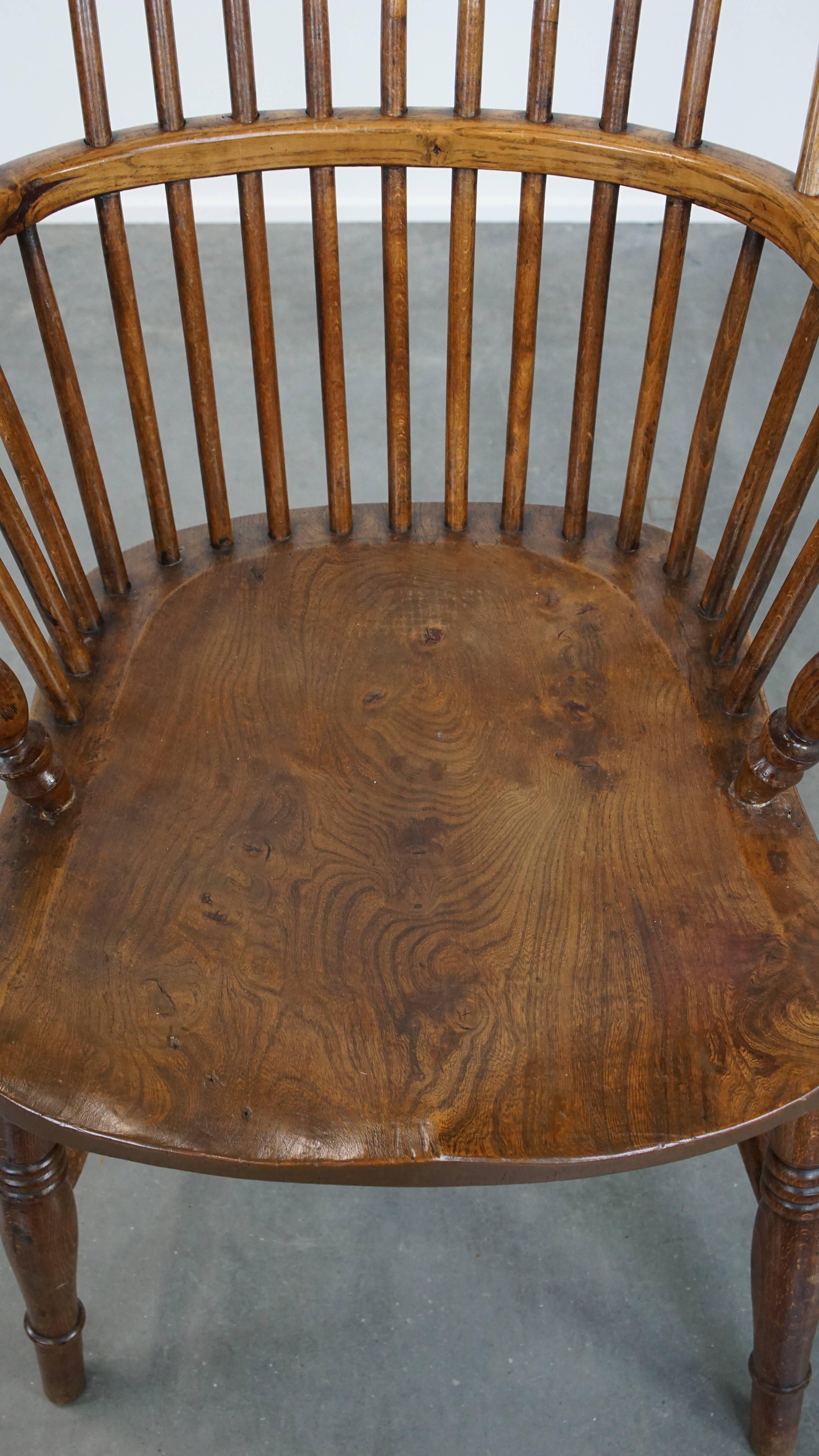 Silla Windsor inglesa antigua del siglo XIX de olmo Madera en venta