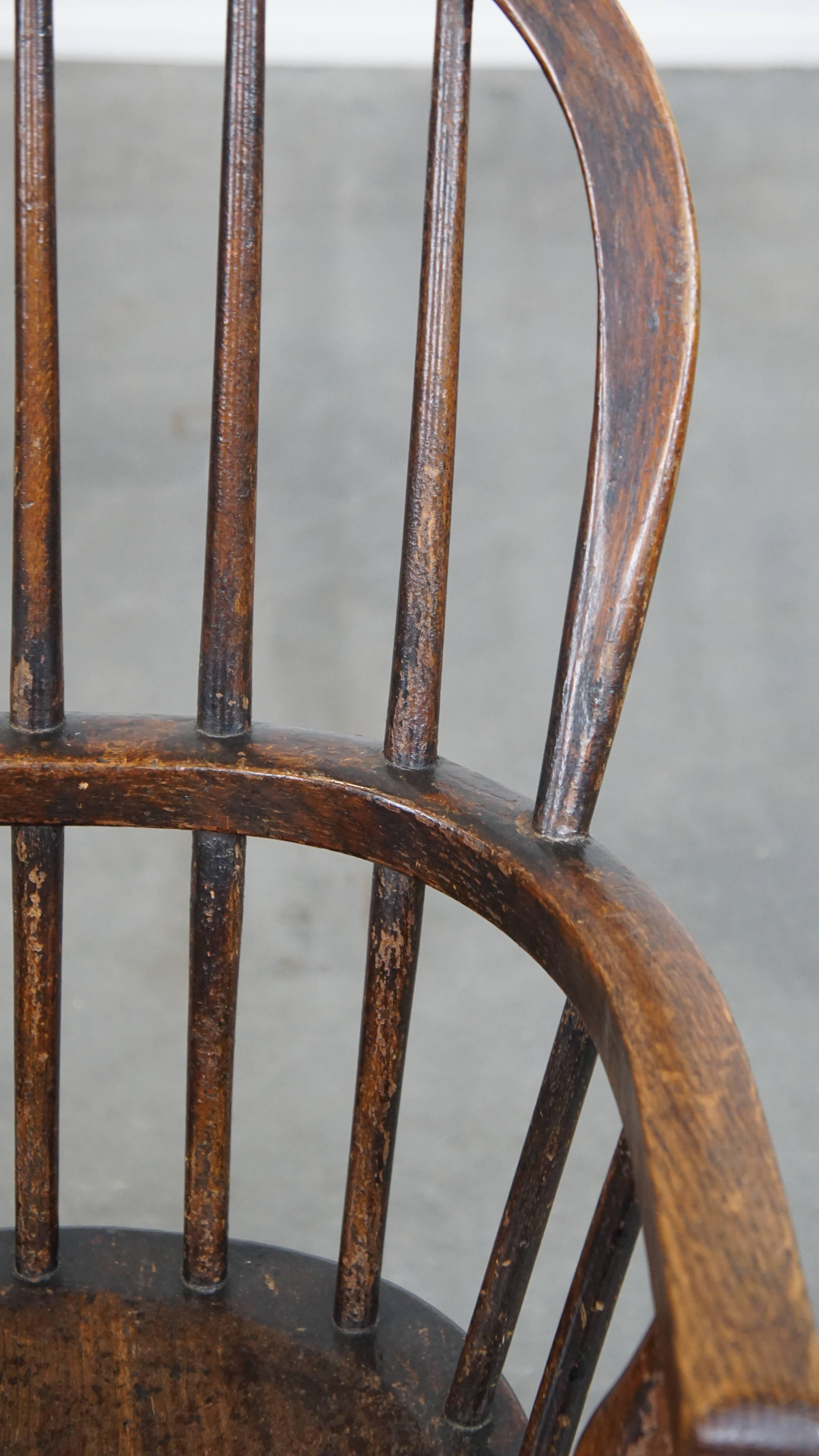 Antique English Windsor children's rocking chair from the early 19th century For Sale 5