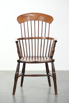 Antique English Windsor highback chair from the 19th century