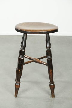 Antique English Windsor stool from the early 19th century