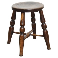 Antique English Windsor stool from the early 19th century