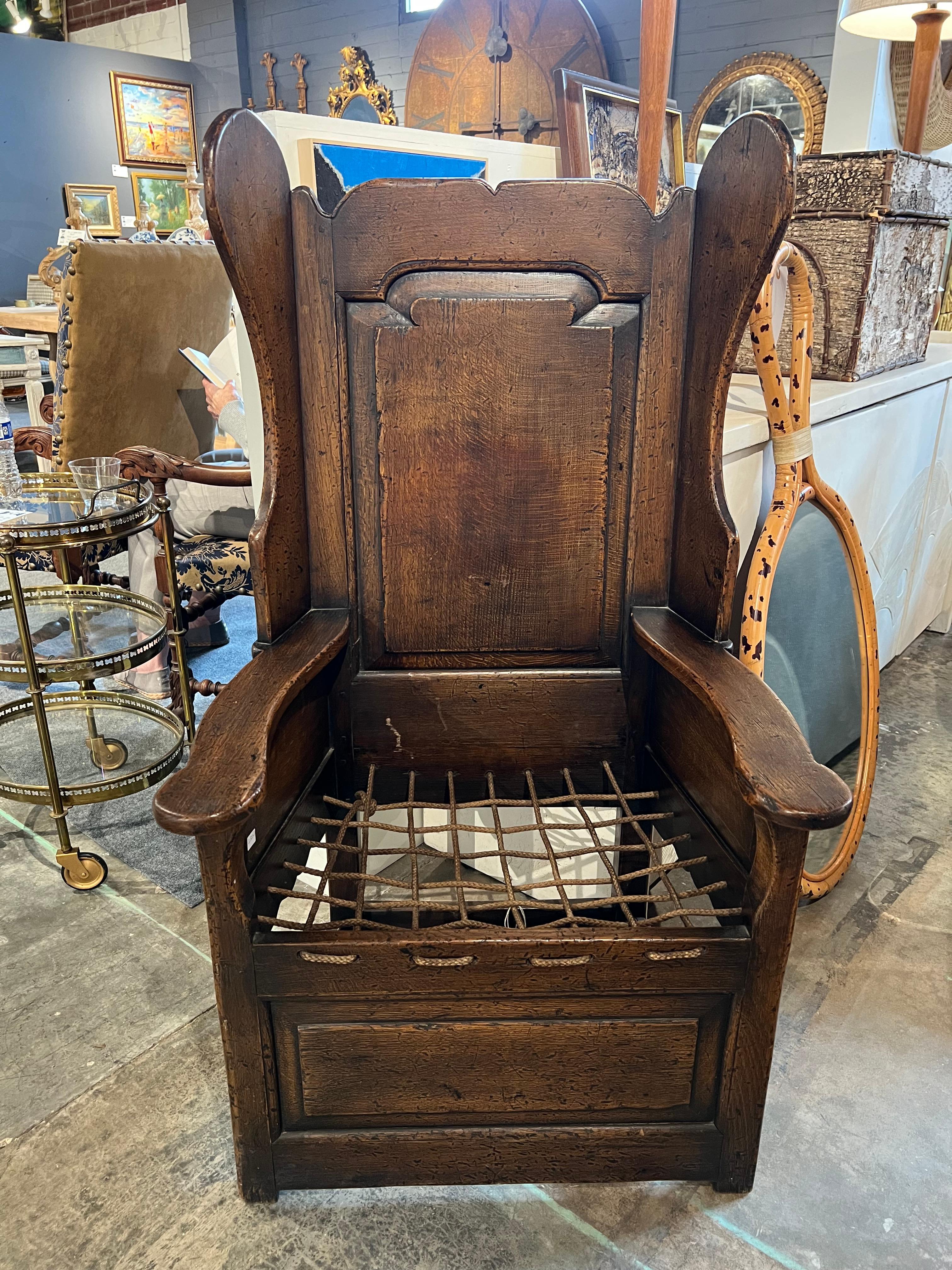 British Antique English Wing Accent Chair  For Sale