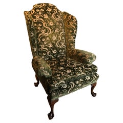 Antique English Wing Armchair in the Queen Anne Style