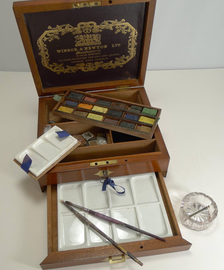 Antique English Winsor and Newton Artist's Watercolor / Paint Box