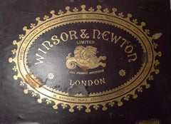 Ancienne boîte à peinture et à aquarelle de l'artiste anglais Winsor and Newton:: c.1885