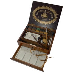 Antique English Winsor and Newton Artist's Watercolour / Paint Box, c.1885