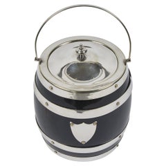 Antique English Wood Biscuit Barrel
