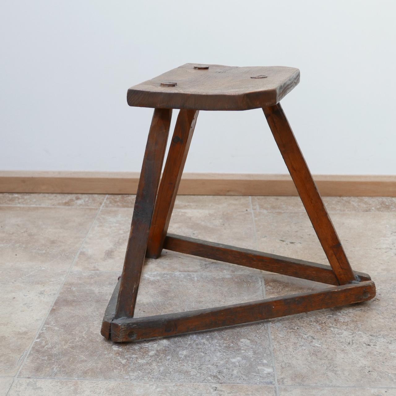 Antique English Wooden Cutler's Stool or Side Table 'No.1' In Good Condition In London, GB