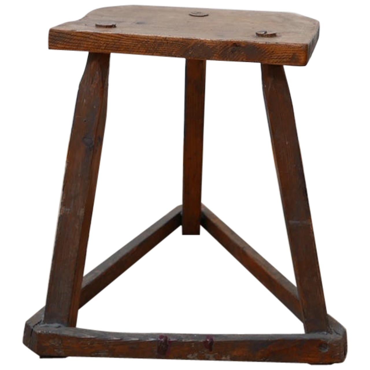 Antique English Wooden Cutler's Stool or Side Table 'No.1'