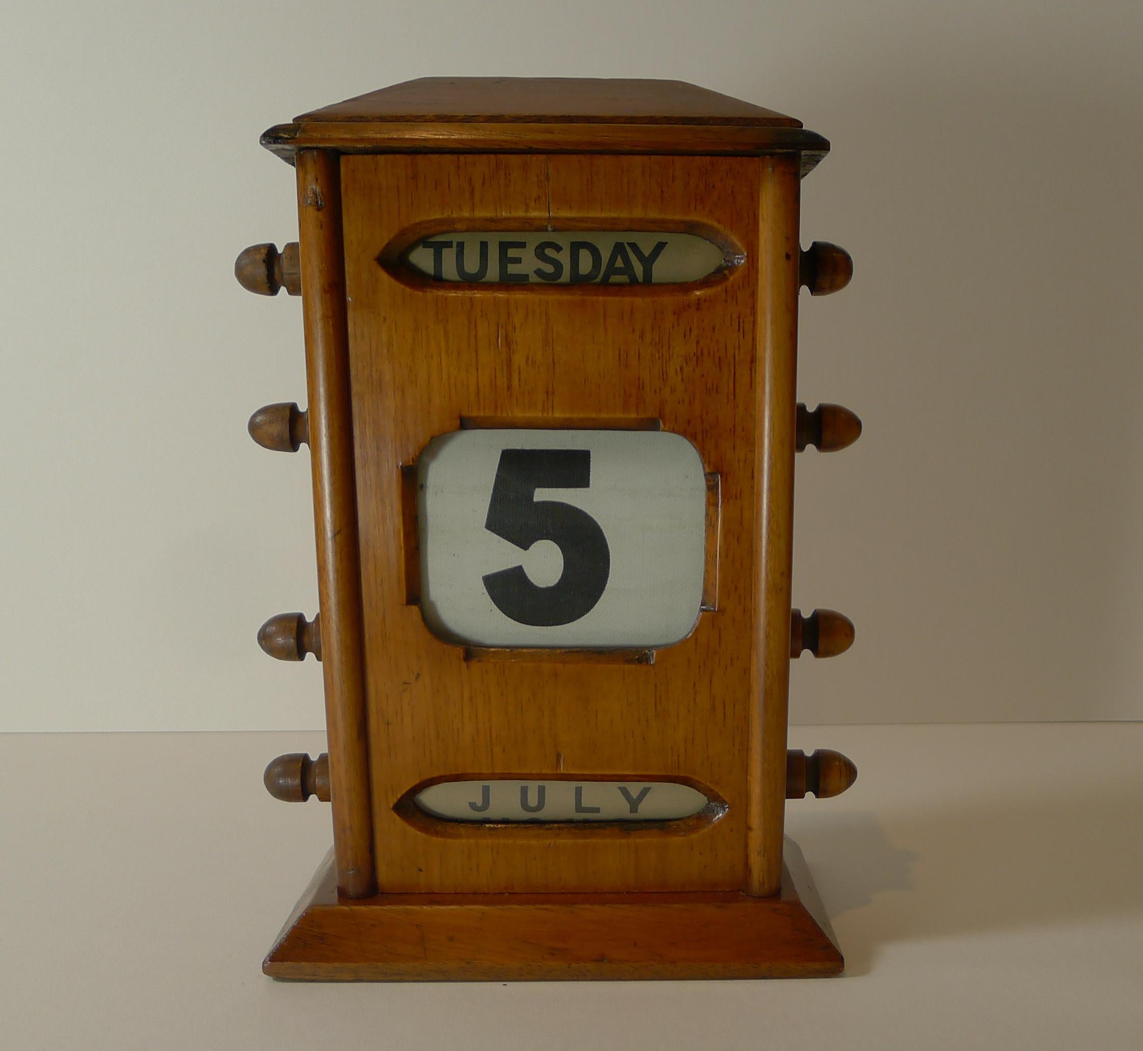 This handsome late Victorian desk-top perpetual calendar is a good size standing 8 1/2