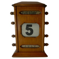 Used English Wooden Perpetual Calendar c.1900