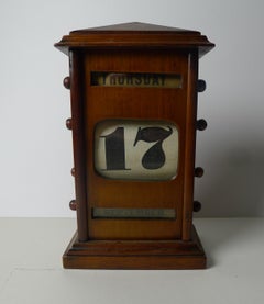 Antique English Wooden Perpetual Calendar, c.1910