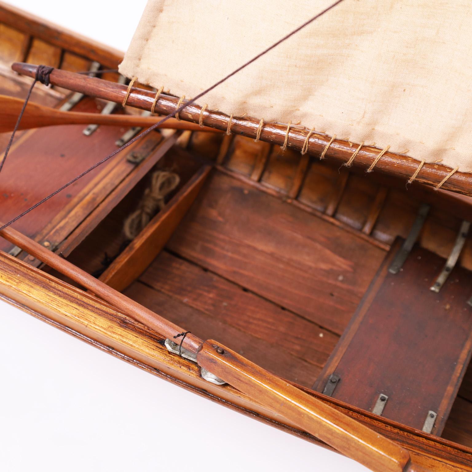 Antique English Wooden Skiff Model For Sale 2