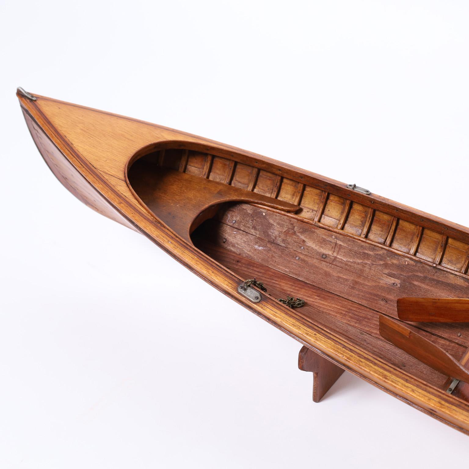 Antikes englisches Skiff-Modell aus Holz im Angebot 2