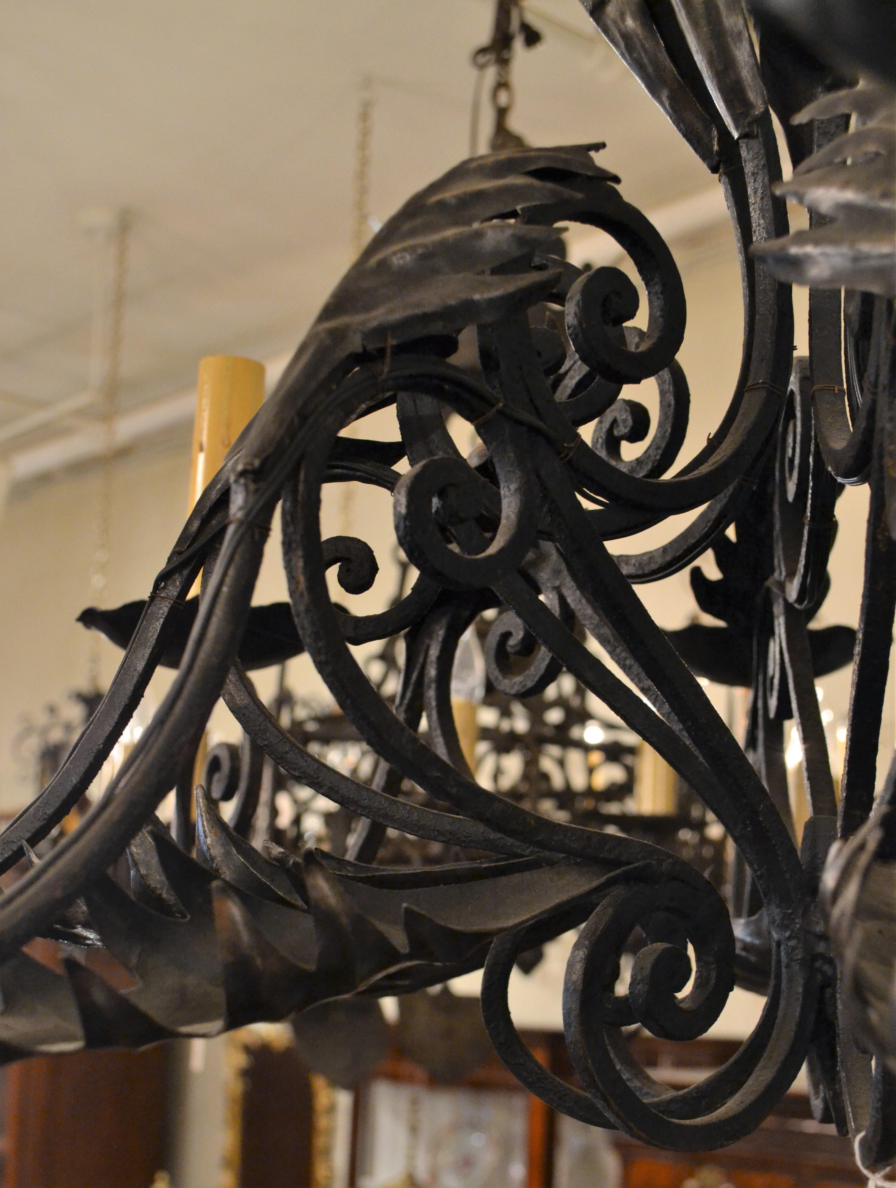 antique iron chandeliers