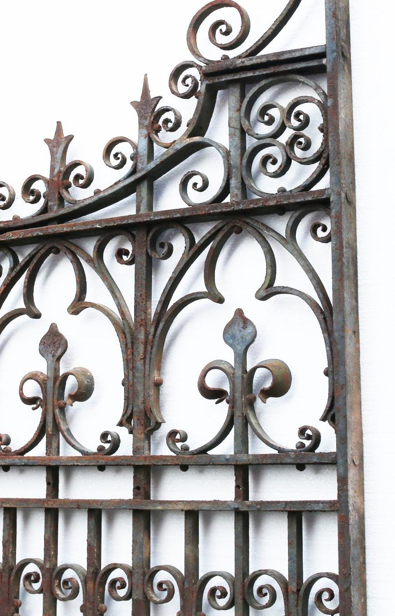 Antique English Wrought Iron Garden Gate For Sale at 1stDibs