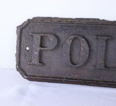 Antique English Wrought Iron Police Station Sign with Briggs Barrow Mark