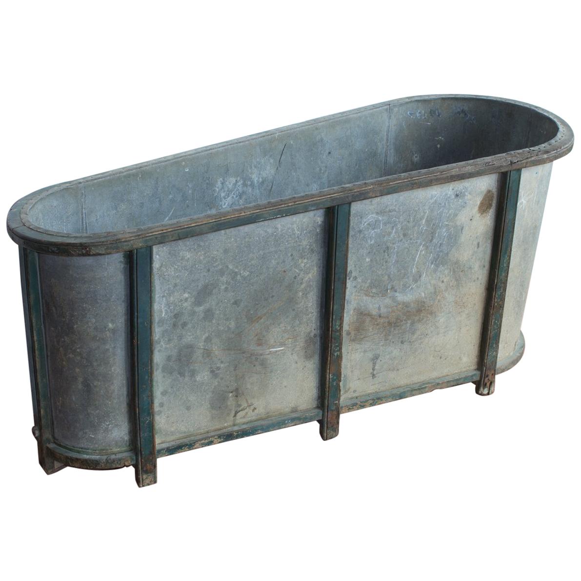 Antique English Zinc Bathtub
