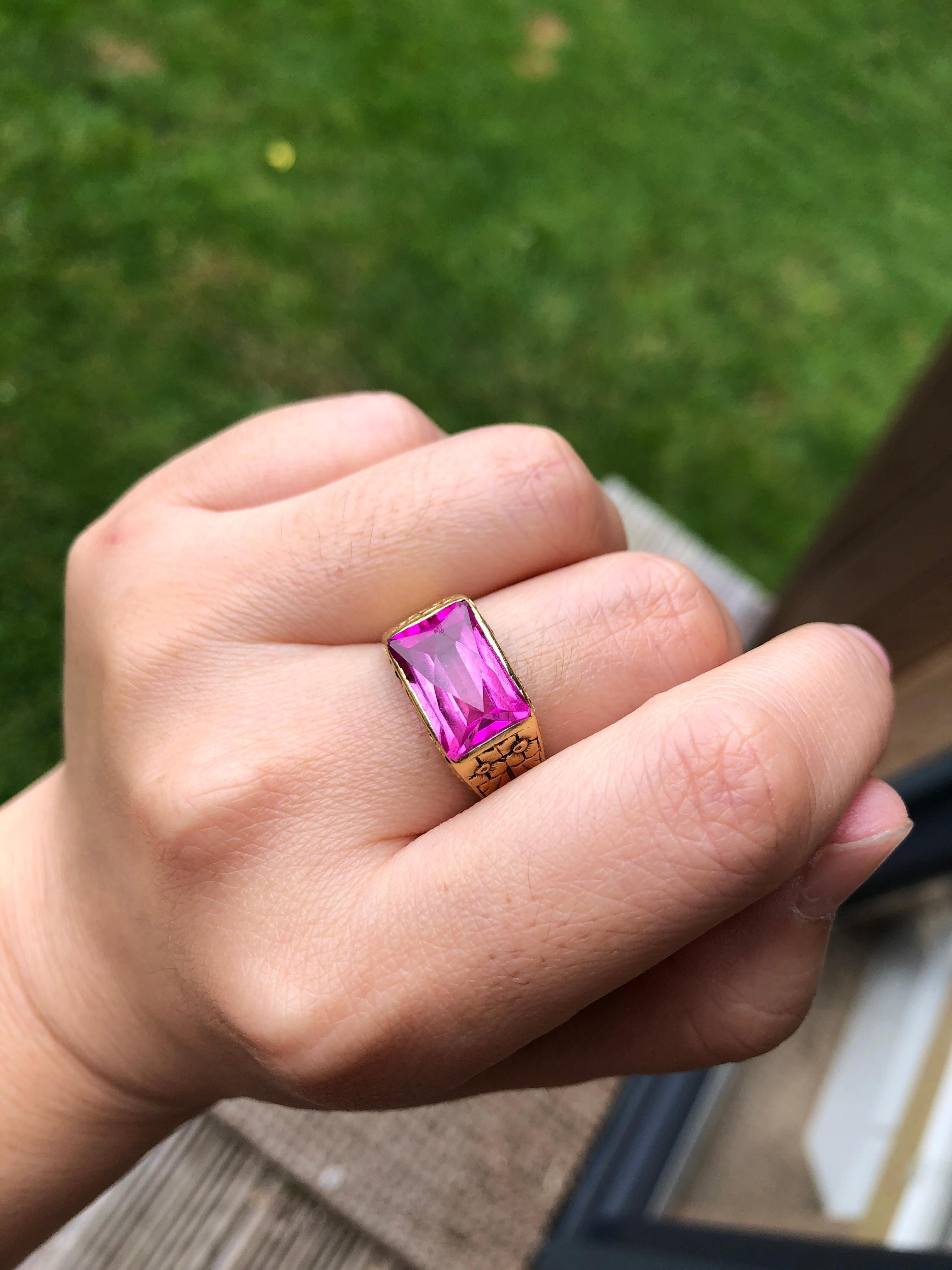 customized gold and rose quartz ring