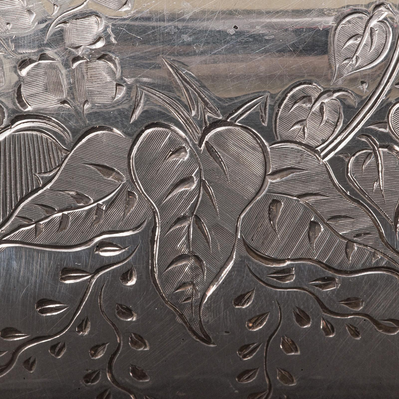 Antique Engraved Biscuit Barrel, Silver Plate, Decorative Jar, Victorian, C.1860 4