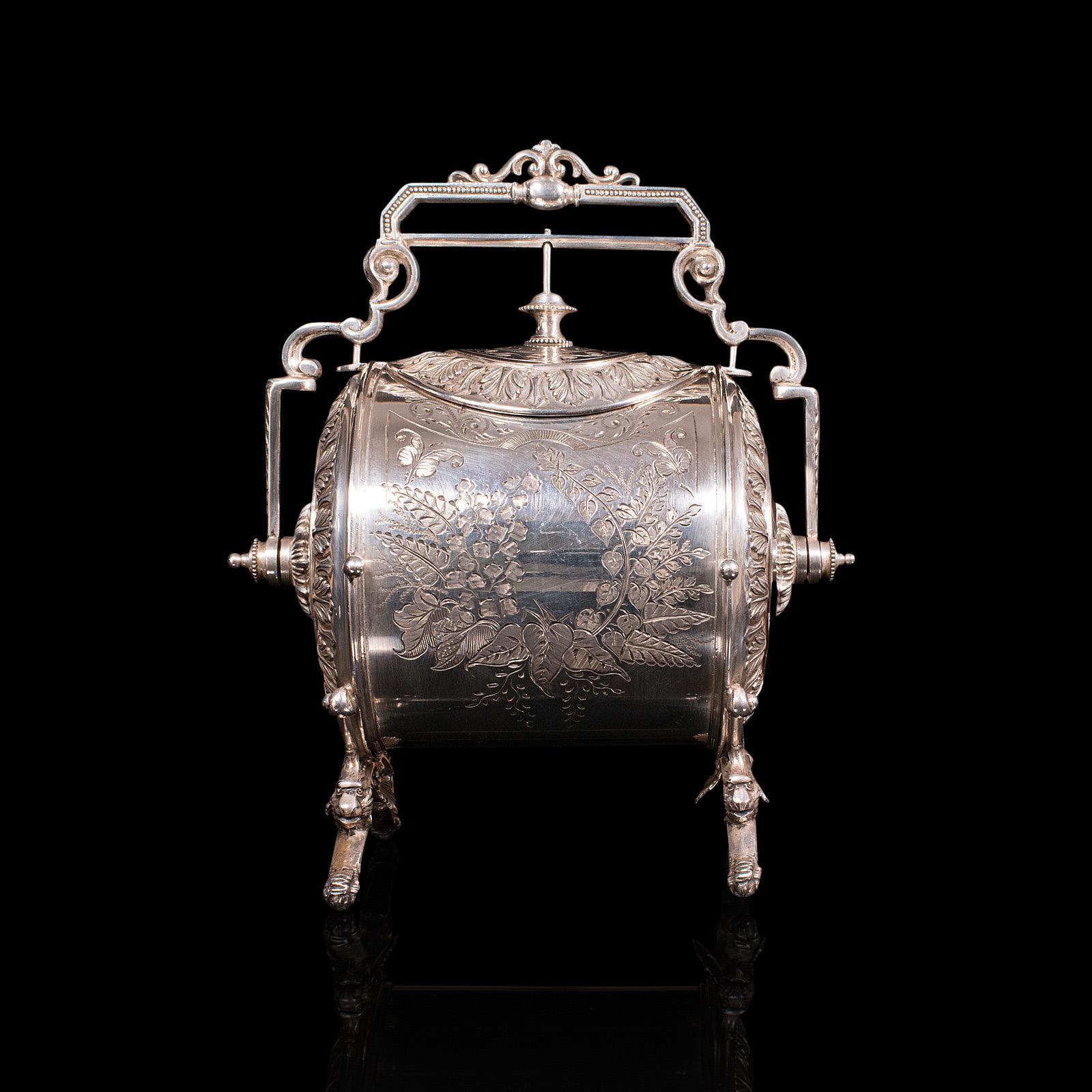 silver plated biscuit barrel