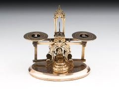 Antique Engraved Brass Postal Scales 19th Century