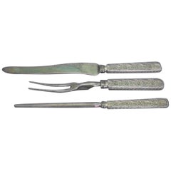 Antique Engraved by Tiffany & Co. Sterling Silver Roast Carving Set 3-Piece