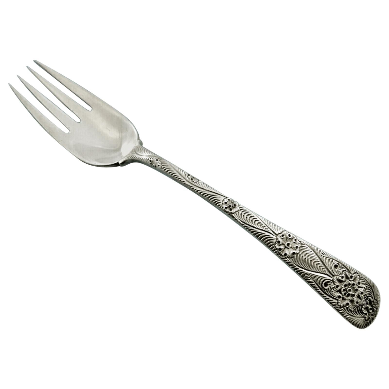 Antique Engraved by Tiffany and Co. Sterling Silver Salad Serving, Set