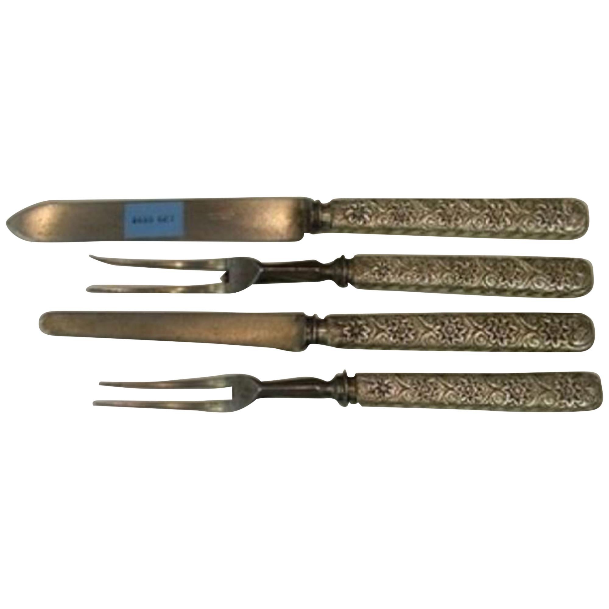 Antique Sterling Silver Meat Carving Sets, circa 1920 at 1stDibs