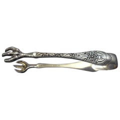 Antique Engraved by Tiffany & Co. Sterling Silver Sugar Tong Serving Antique