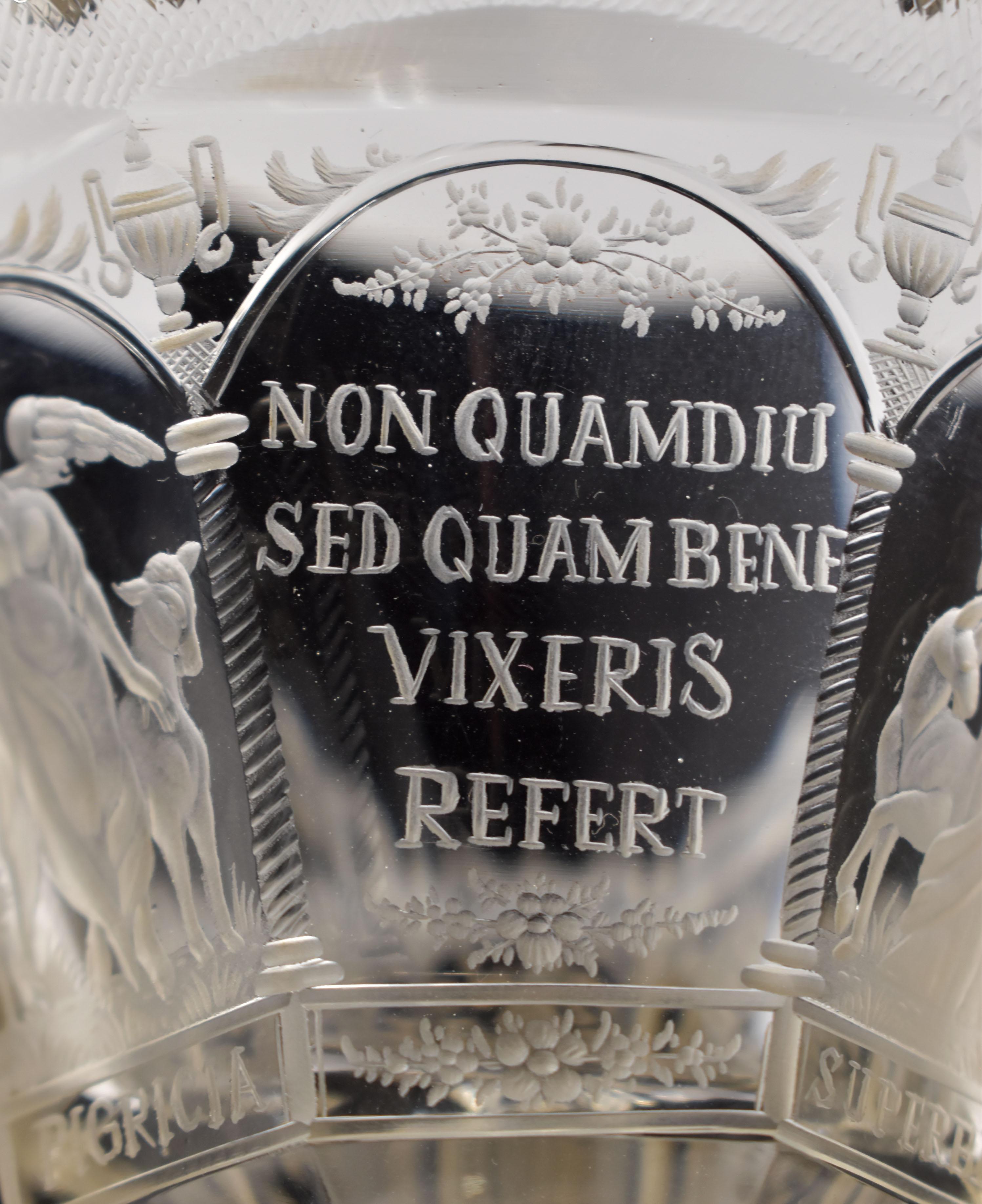 Antique Engraved Goblet-Seven Deadly Sins, Bohemian Glass 19th century 9