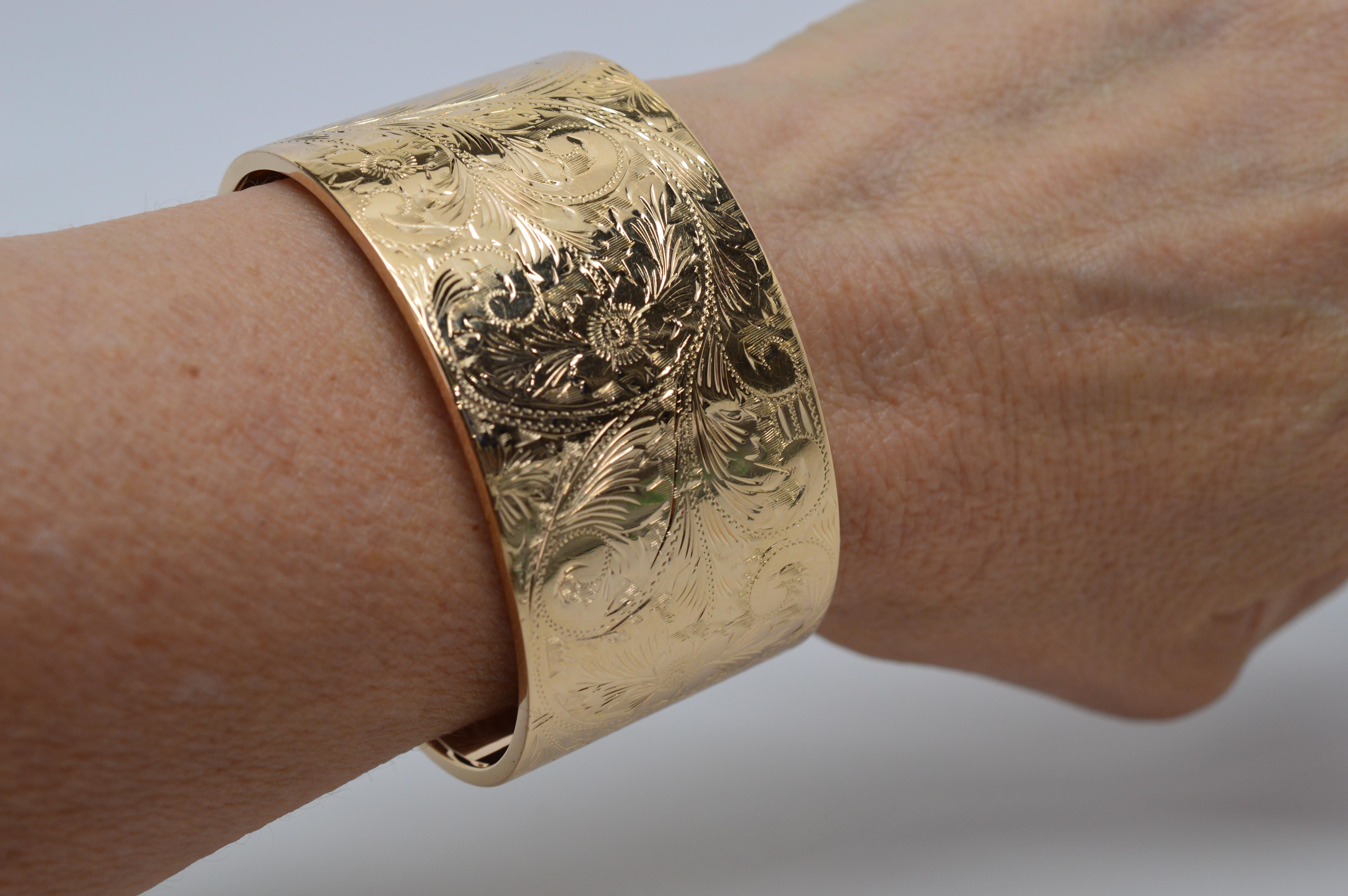 engravable gold cuff bracelet