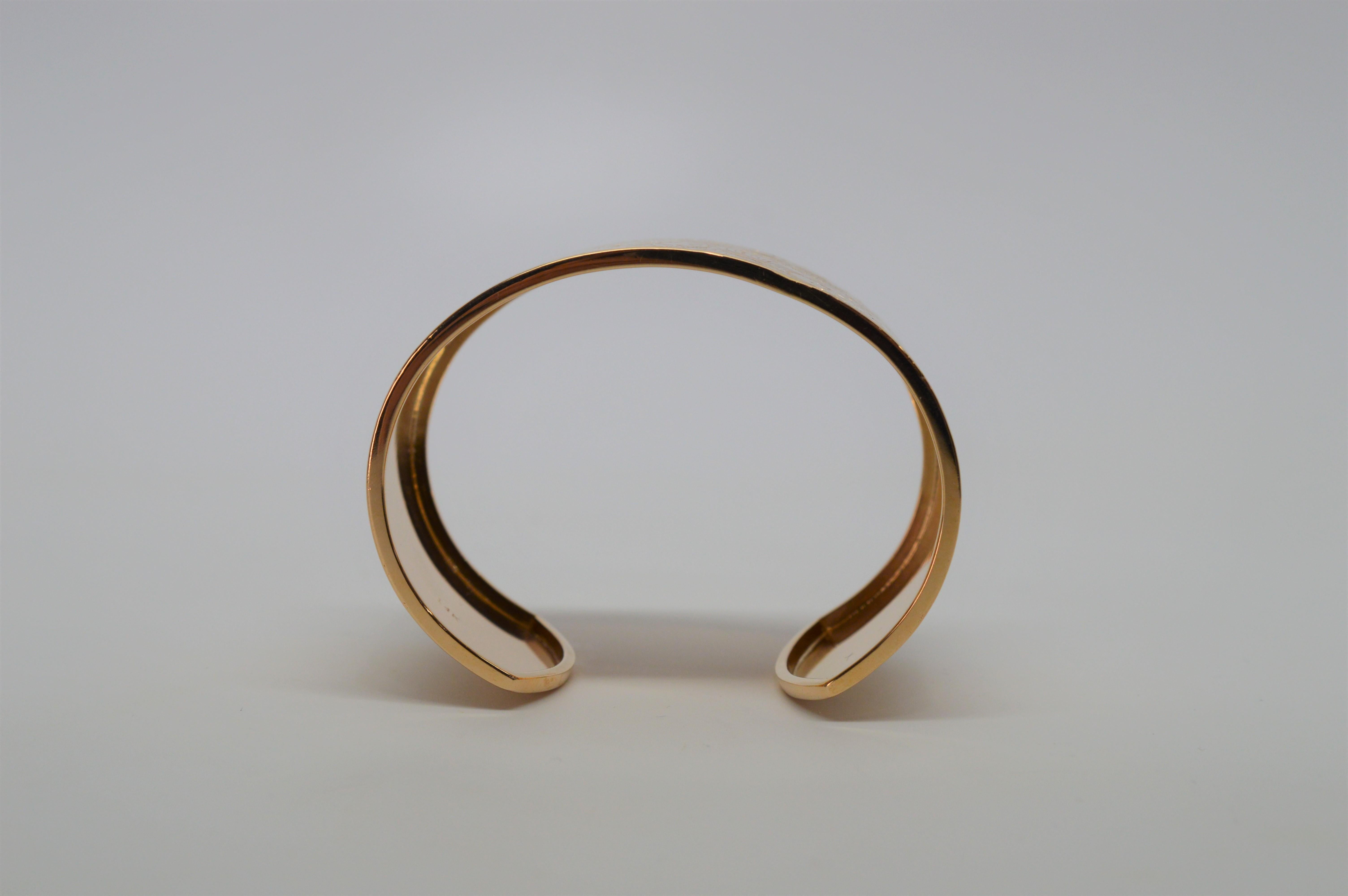 Women's Antique Engraved Gold Wide Cuff Bracelet
