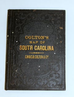 Antique Engraved Hand Colored Colton & Co. Pocket Book Map of South Carolina