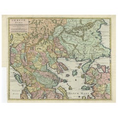 Antique Engraved Map of the Northern Part of Greece and the Aegean Sea, Ca.1730