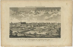 Antique Engraved Print of the City of Madrid, Capital of Spain, c.1780