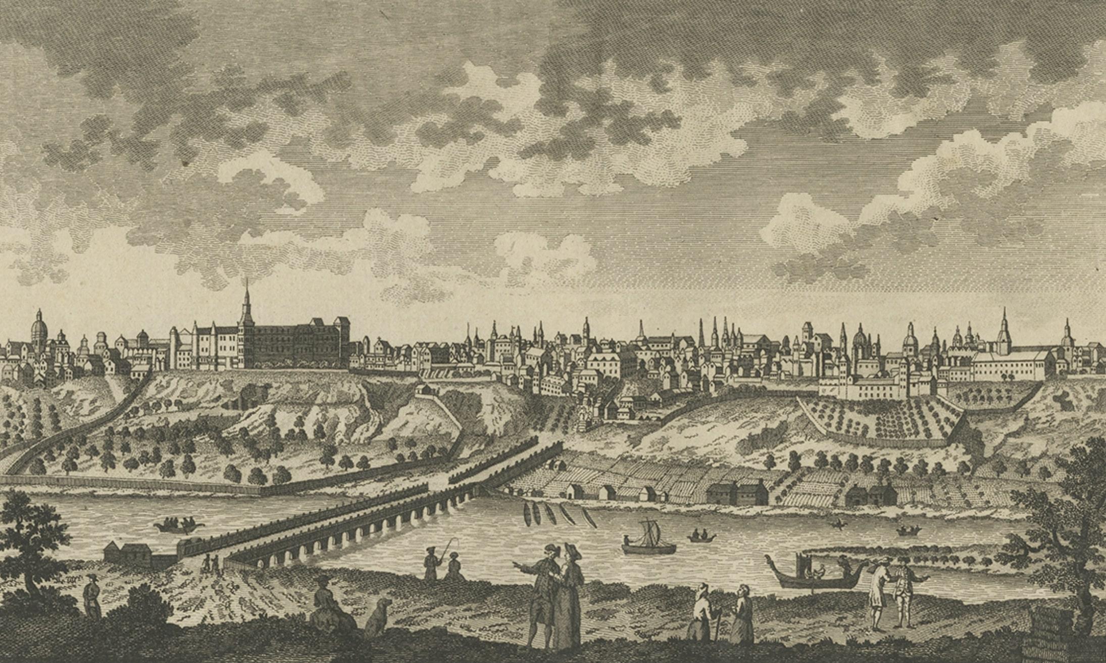 Paper Antique Engraved Print of the City of Madrid, Capital of Spain, c.1780 For Sale