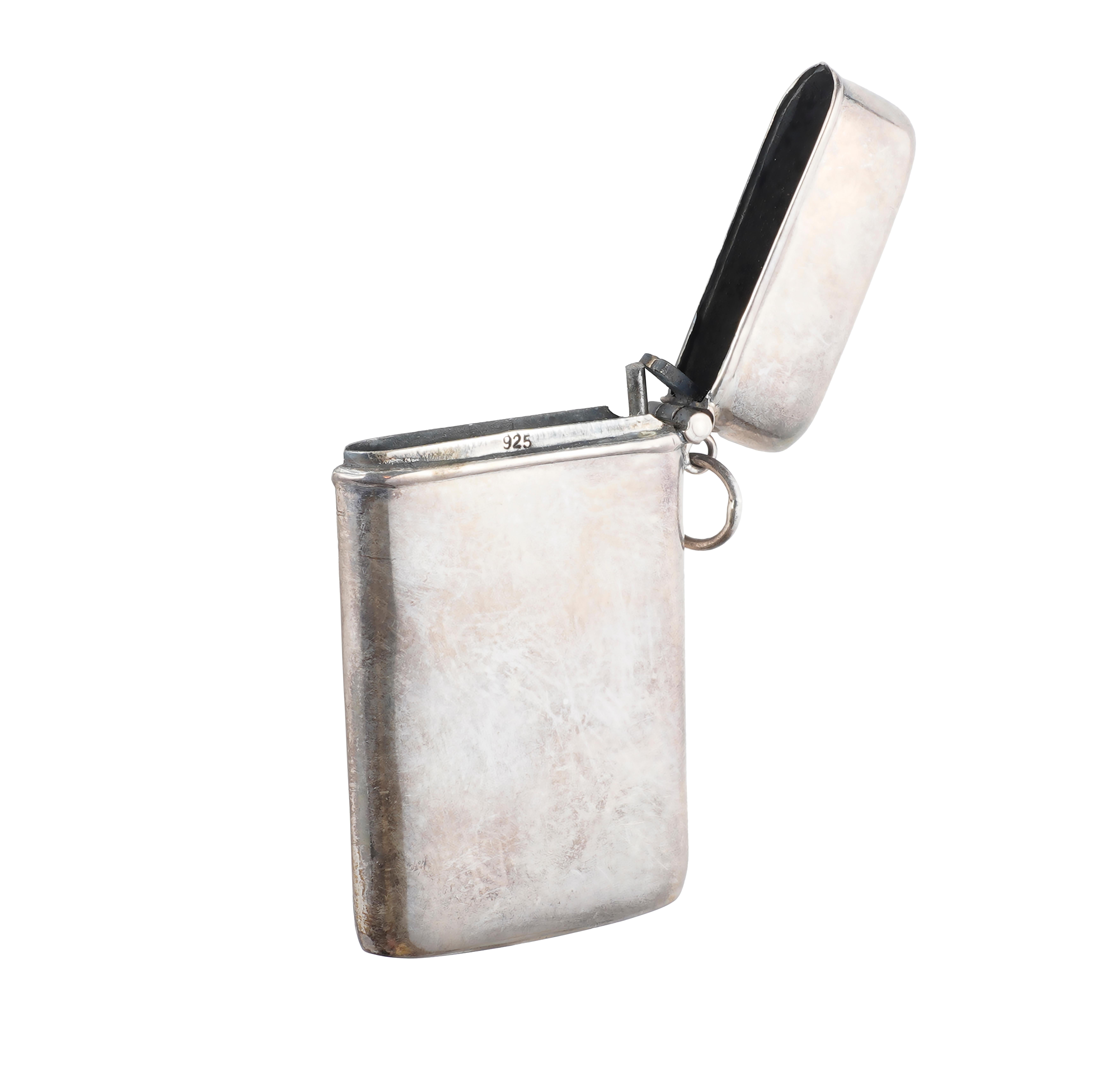 Antique, Engraved Relief Match Safe with Mermaid Sterling Silver Lid ...