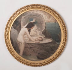 Antique Engraving after the Original Painting of Herbert Draper "A Water Baby"