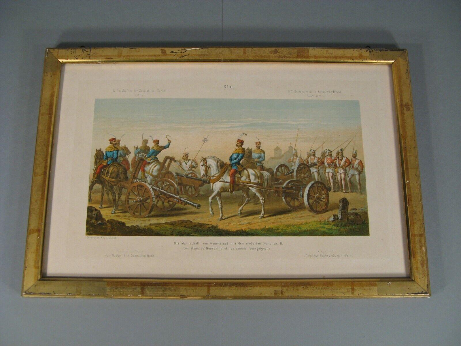 Grabado antiguo conmemorativo del IV Centenario de la Batalla de Morat  1Y121 Papel