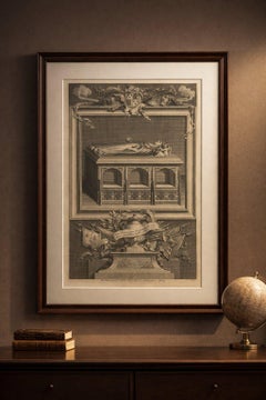 Antique Engraving Henry V Tomb Westminster Abbey – Vertue, c.1735