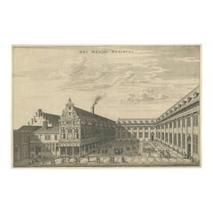 Antique Engraving – Het Meisjes Weeshuis (The Girls’ Orphanage), Amsterdam, 1760