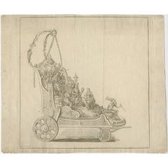 Antique Engraving of a Religious Float for Saint Rumoldus or Rumbold, 1775