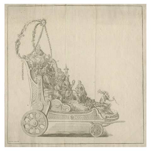 Antique Engraving of a Religious Float for Saint Rumoldus or Rumbold, 1775