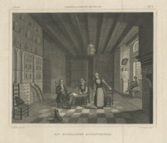 Antique Engraving of a Residence in Hindelopen, Friesland, The Netherlands, 1848